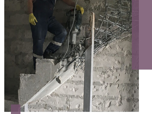 Демонтаж металлических и бетонных лестниц в Комсомольске-на-Амуре