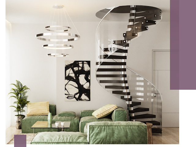 Лестницы для двухуровневой квартиры в Комсомольске-на-Амуре — изготовление и монтаж