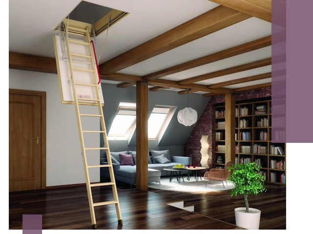 Чердачные лестницы под ключ в Комсомольске-на-Амуре: изготовление и монтаж