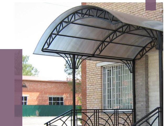 Металлические навесы и козырьки в Комсомольске-на-Амуре от 12755 руб.