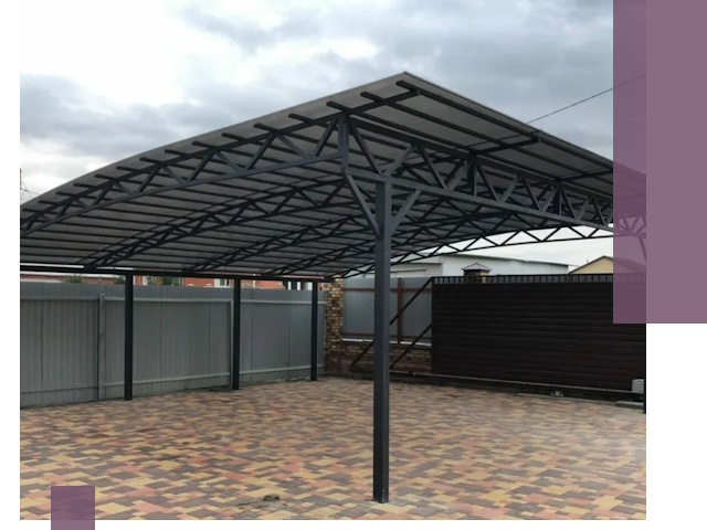 Недорогие навесы под ключ в Комсомольске-на-Амуре — изготовление и монтаж