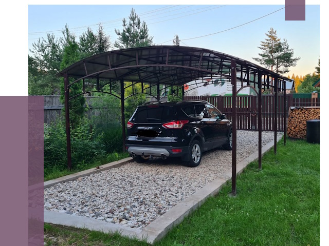 Навесы для автомобиля в Комсомольске-на-Амуре от 13112 руб.  | ПРОЛЁТ-Кмс