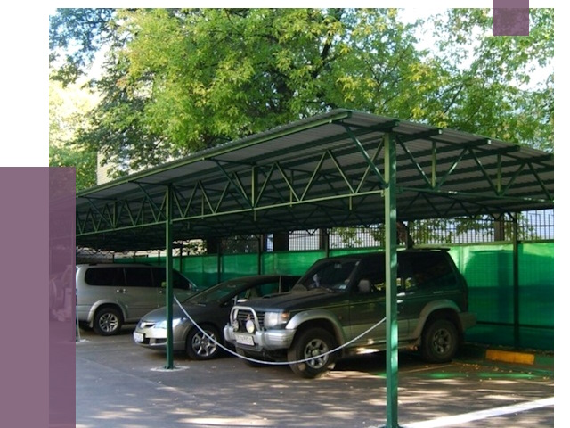 Навесы для парковки в Комсомольске-на-Амуре от 80101 руб. заказать | ПРОЛЁТ-Кмс