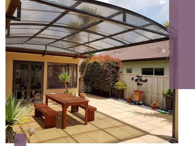 Навесы во двор под ключ в Комсомольске-на-Амуре — изготовление и монтаж