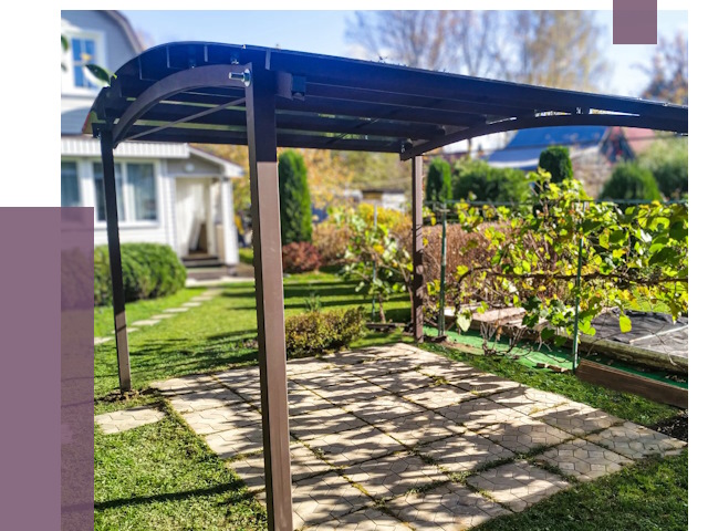 Навесы для дачи в Комсомольске-на-Амуре от 12704 руб. под ключ — ПРОЛЁТ-Кмс