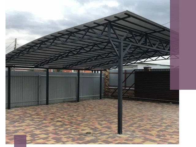 Металлические навесы под ключ в Комсомольске-на-Амуре — изготовление и монтаж