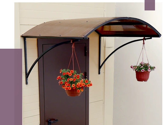 Козырьки над входом в Комсомольске-на-Амуре от 14796 руб.  | ПРОЛЁТ-Кмс