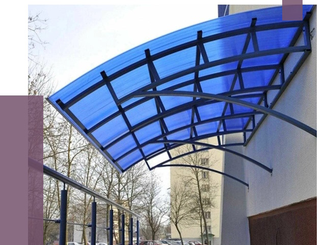 Козырьки из поликарбоната в Комсомольске-на-Амуре от 4286 руб. под ключ | ПРОЛЁТ-Кмс