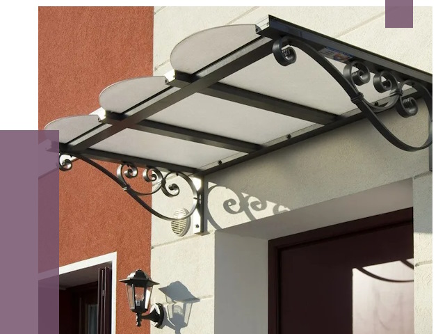 Односкатные козырьки в Комсомольске-на-Амуре от 8367 руб.  | ПРОЛЁТ-Кмс