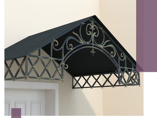 Двускатные металлические козырьки под ключ в Комсомольске-на-Амуре